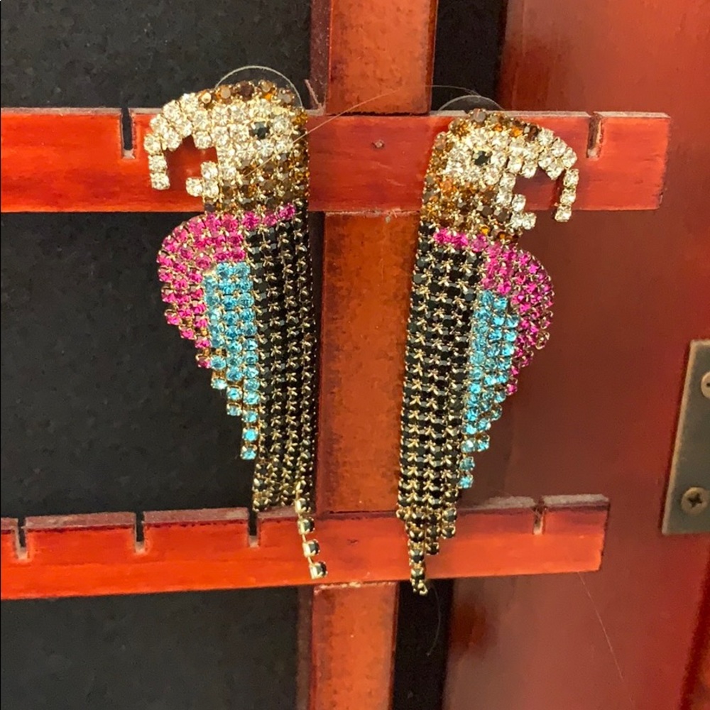 Parrot statement earrings